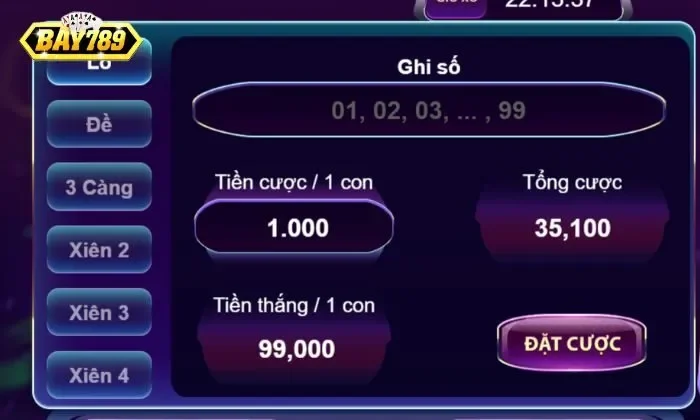 Hình thức cược Lô Đề Bay789 phổ biến